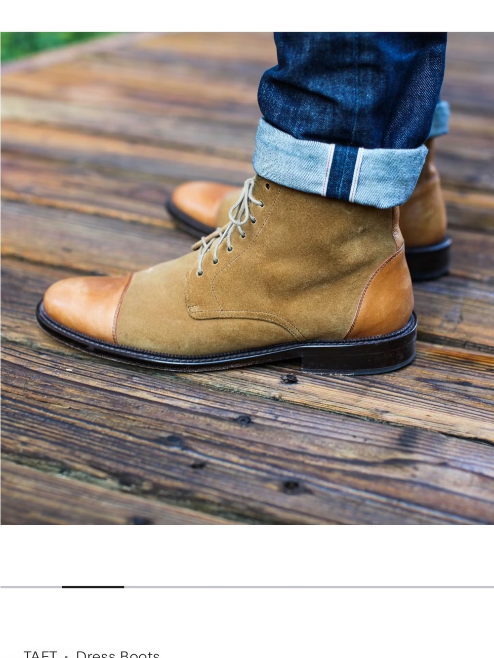 Taft “The Troy Boot” in Light Brown Suede w/ Leather Toe Cap